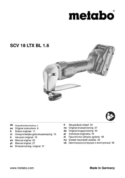 Metabo SCV 18 LTX BL 1.6
