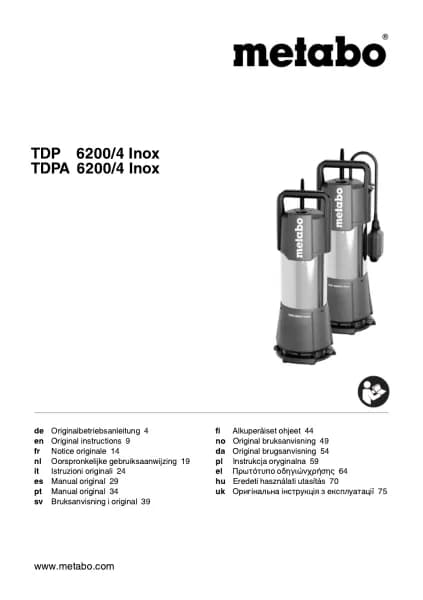 Metabo TDPA 6200/4 Inox