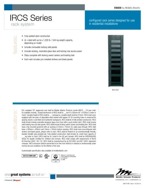 Middle Atlantic IRCS-3524