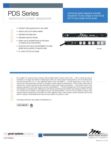 Middle Atlantic PDS-620R