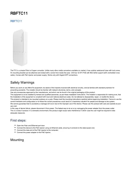 Mikrotik RBFTC11