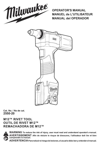 Milwaukee M12 2550-20