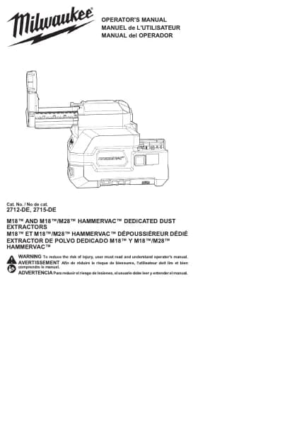 Milwaukee M18 HAMMERVAC 2712-DE