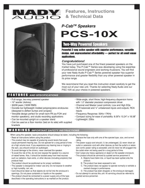 Nady P-Cab PCS-10X
