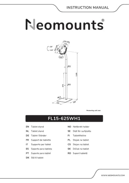 NeoMounts FL15-625WH1