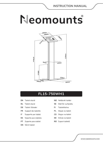 NeoMounts FL15-750WH1