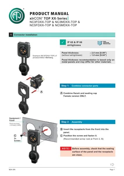 Neutrik NC3MDXX-TOP
