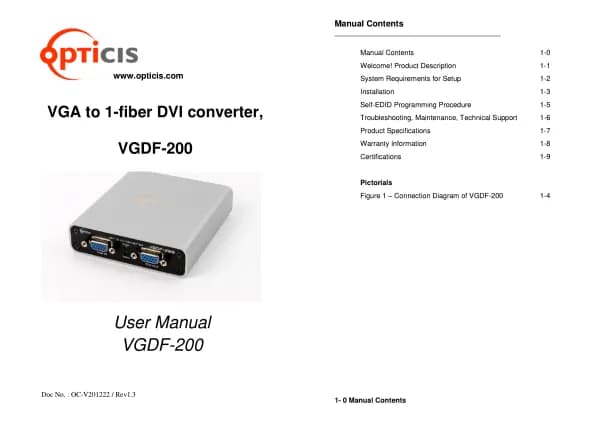Opticis VGDF-200