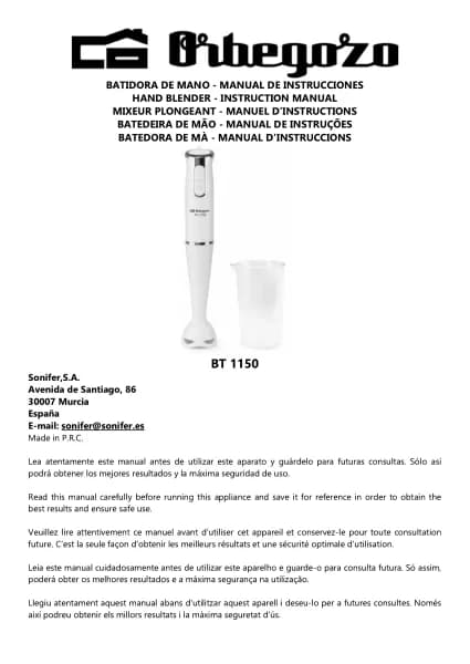 Orbegozo BT 1150