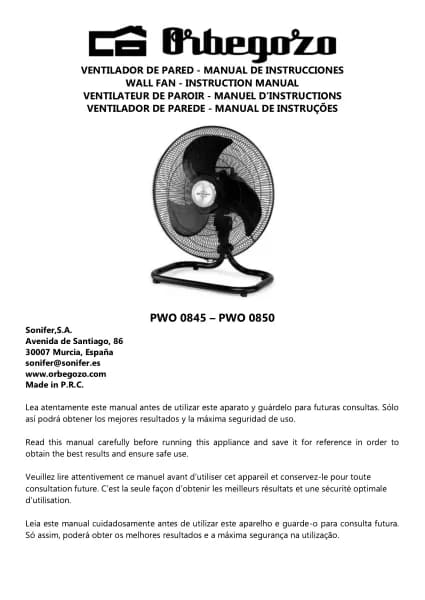 Orbegozo PWO 0850