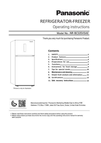 Panasonic NR-BC535VS