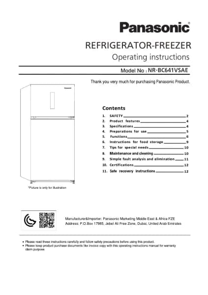 Panasonic NR-BC641VS