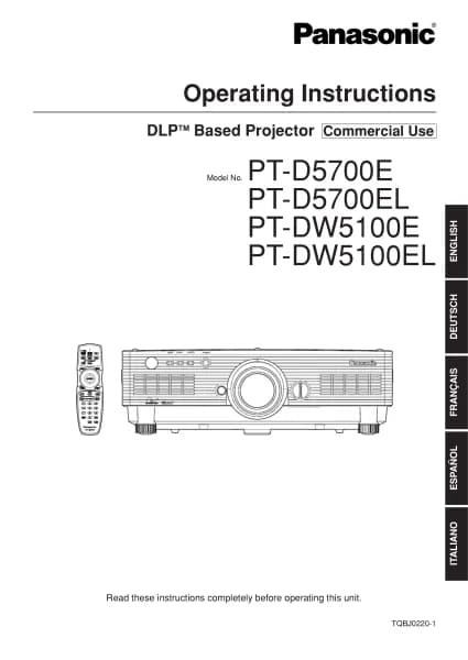 Panasonic PT-DW5100