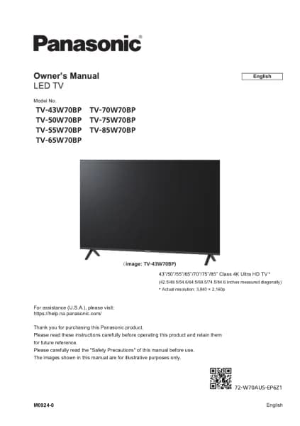 Panasonic TV-55W70BP