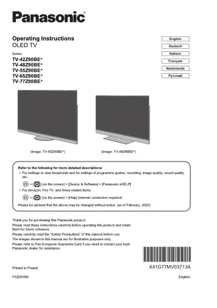 Panasonic TV-77Z90AE9