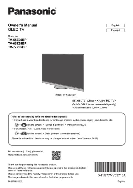 Panasonic TV-77Z95AP