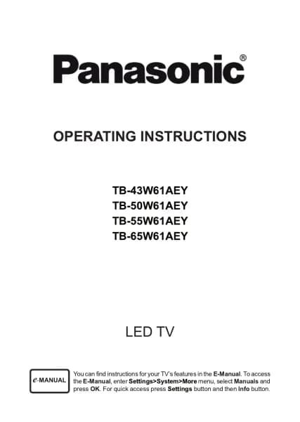Panasonic Viera TB-65W61AEY