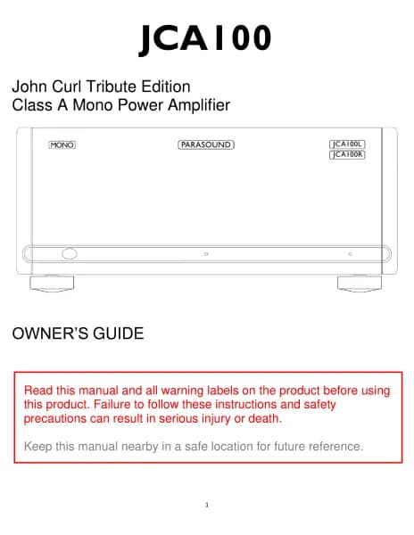 Parasound John Curl Tribute Edition JC 100