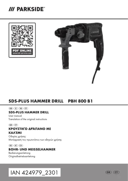 Parkside PBH 800 B1