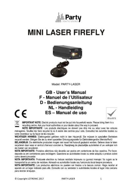 Party Light & Sound PARTY-LASER