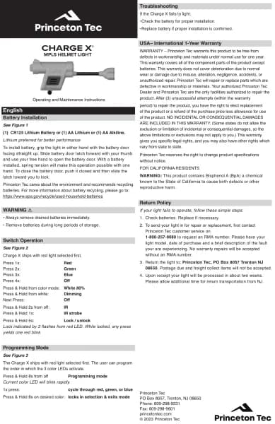 Princeton Tec Charge X
