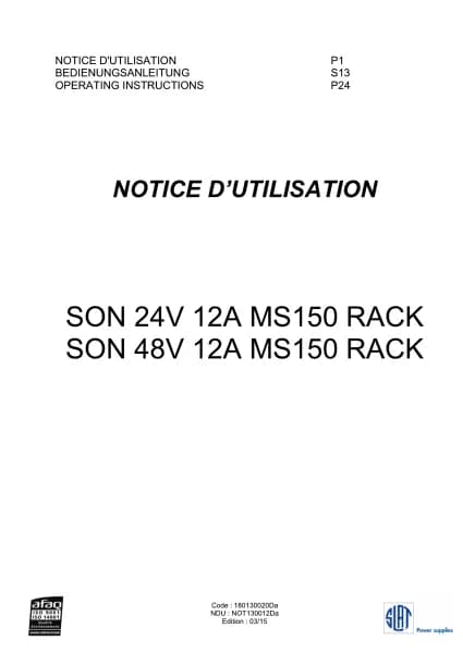Proel SON 24V 12A MS150 RACK