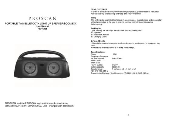 Proscan PSP1201