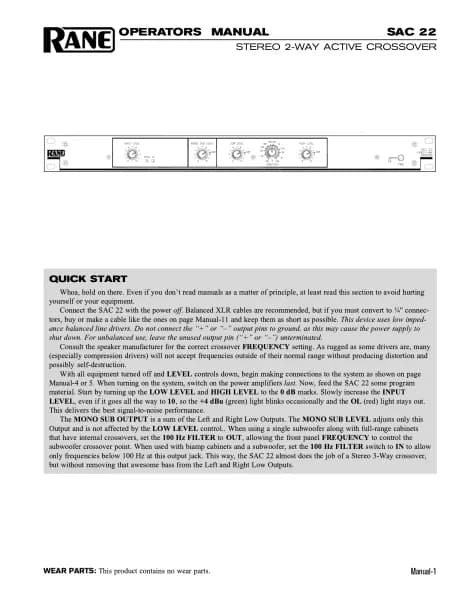 Rane SAC 22