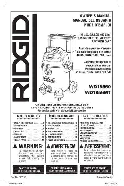 RIDGID WD19560