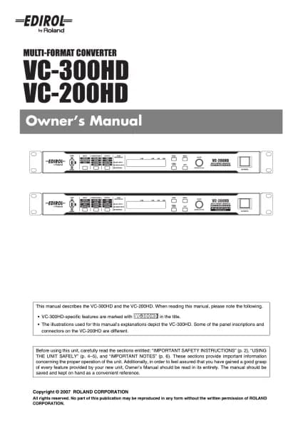 Roland VC-300HD