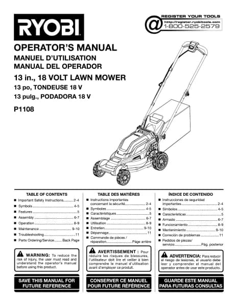 Ryobi One+ P1180