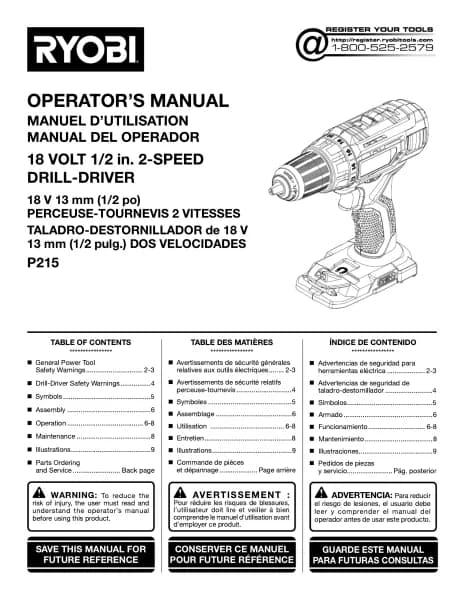 Ryobi One+ P1818