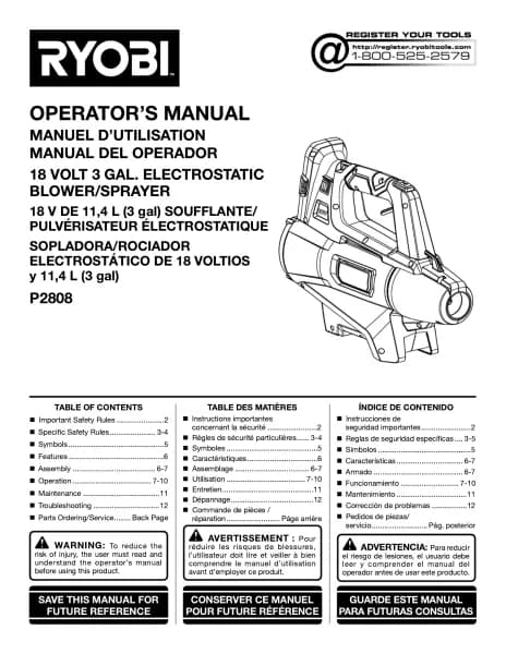 Ryobi One+ P2880