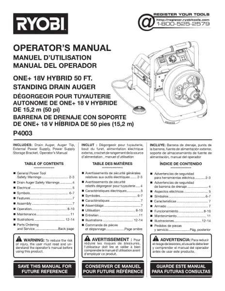 Ryobi One+ P4003K