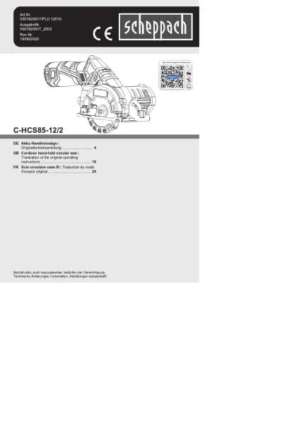 Scheppach C-HCS85-12/2
