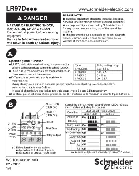 Schneider TeSys D LR97D015