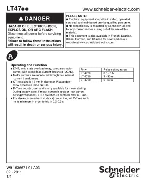 Schneider TeSys LT LT4706