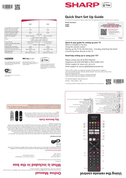 Sharp 32HE2245KW