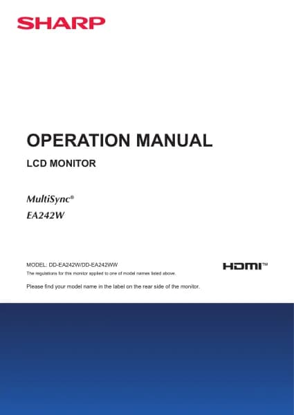 Sharp MultiSync EA242W