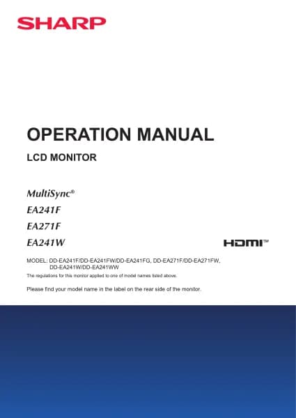 Sharp MultiSync EA271F