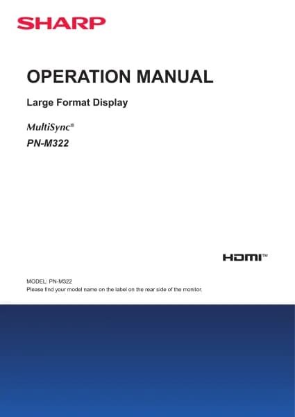 Sharp MultiSync M322