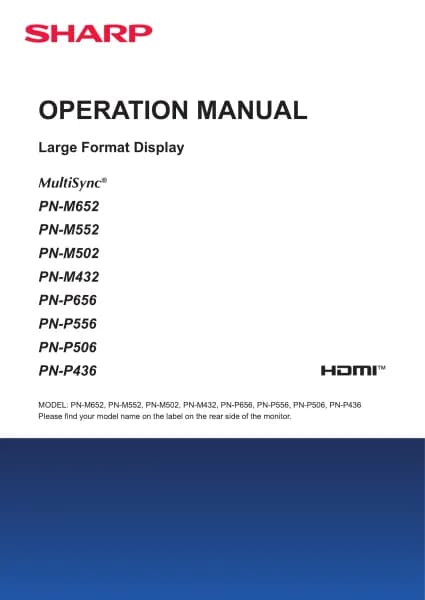 Sharp MultiSync M502