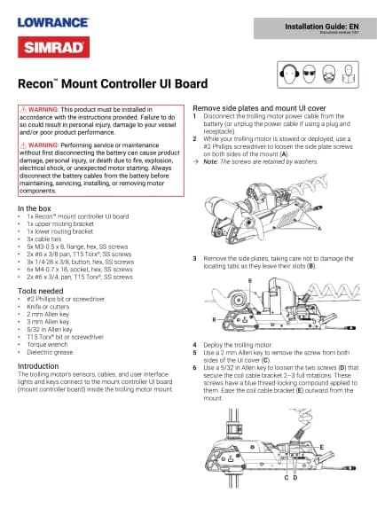 Simrad Recon UI Board