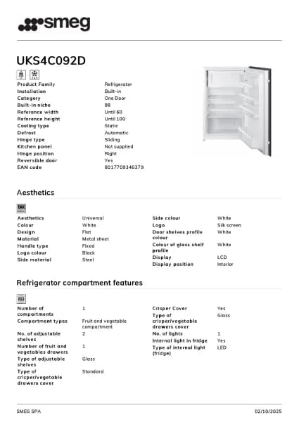 Smeg UKS4C092D