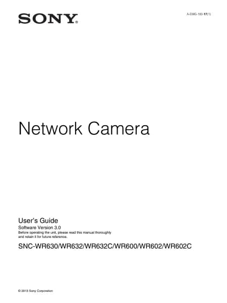 Sony SNC-WR630