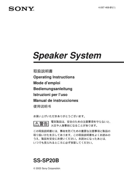 Sony SS-SP20B