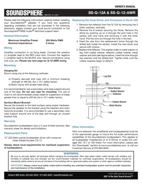Soundsphere SS-Q-12AWR