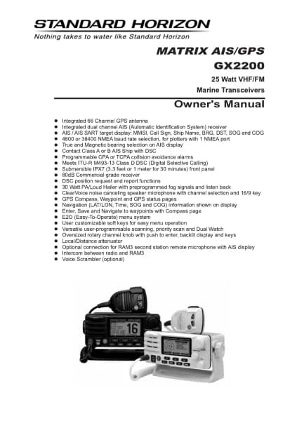 Standard Horizon Matrix GX2200