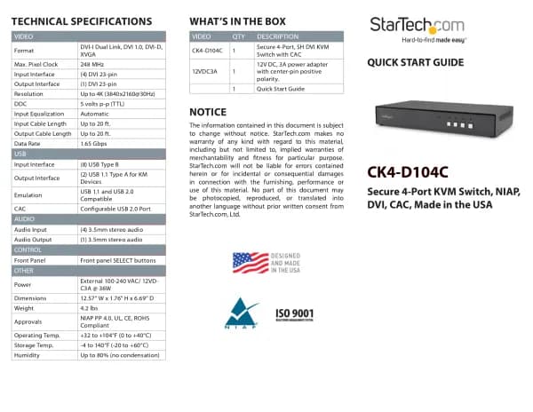 StarTech.com CK4-D104C