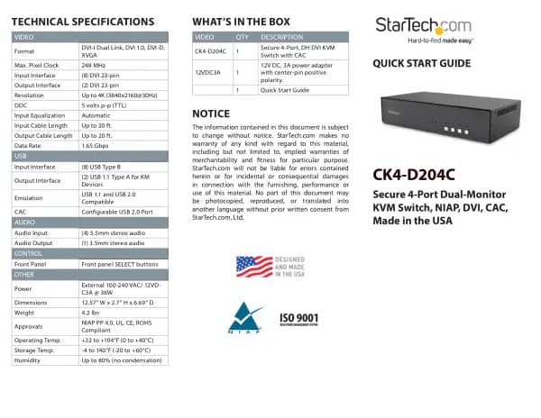 StarTech.com CK4-D204C